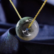 【願‧平安】飄烏雞翡翠平安扣項鍊 | 天然緬甸玉A貨翡翠 | 送禮