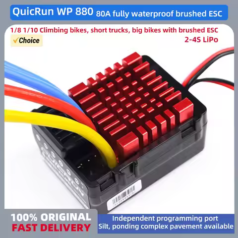 Hobbywing QuicRun WP 880 Dual Brushed 2-4S LiPo Waterproof ESC Speed Controller For 1/8 RC Car