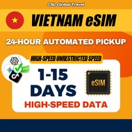 【CSL】Vietnam eSIM High-Speed Data UNLIMITED HOTSPOT GB Travel Vietnam SIM Card 越南上网卡