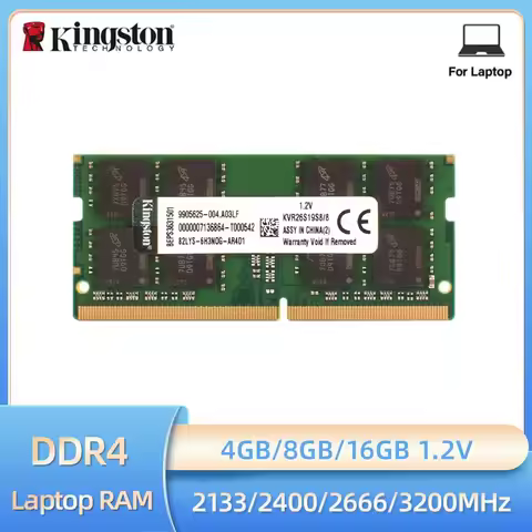 Kingston Laptop RAM DDR4 4GB 8GB 2133MHz 2400MHz 2666MHz 16GB 3200MHz SO-DIMM PC4-21300 PC4-25600 1.