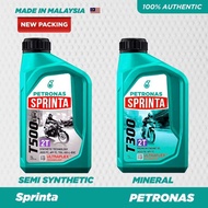 PETRONAS SPRINTA T300 T500 T900 2T MINERAL SEMI FULLY SYNTHETIC MINYAK HITAM 1L LITER 2-STROKE ENGIN