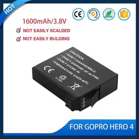 Battery 1600mAh For Gopro Hero 4 Rechargeable Lithium Battery Storage For Gopro Hero 4 Hero4 Motion