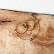 黃銅手環_幾何飾品_天然石_雙圓