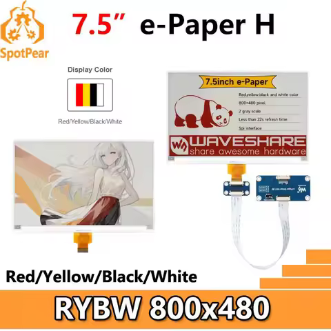 Raspberry Pi 7.5 inch e-Paper link (H) RYBW 800x480 For Arduino / Jetson Nano / STM32
