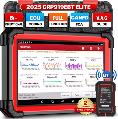 2025 New LAUNCH X431 CRP919E BT OBD2 Scanner Bidirectional Scan Tool added CAN FD/DoIP OE-Level All 