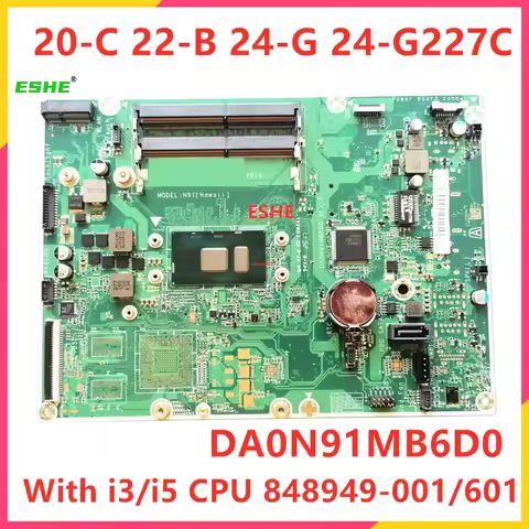 DA0N91MB6D0 For HP All-In-One 22-B 20-C 24-G 24-G227C AIO Motherboard i3-6100U/i5-7200U 848949-009 8