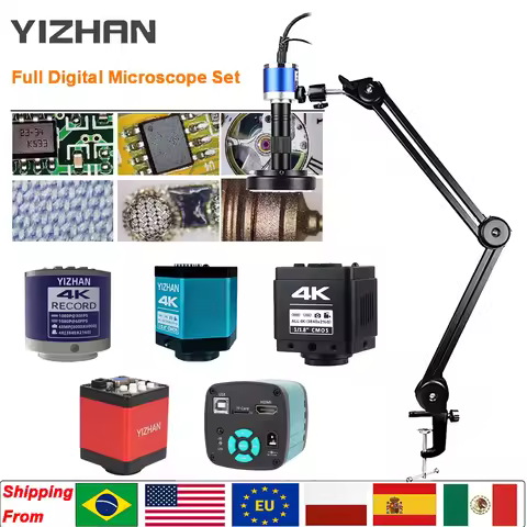 Yizhan HD 1080P Digital Electron Mircoscope 4K 2K HDMI Microscope USB VGA 150X Lens 5-100cm Work Dis