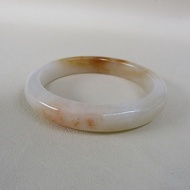 Nephrite Burmese Honey Jade Bracelet Inner Ring Size 62mm Width 12.5mm Round Shape Flat Belly Suitab