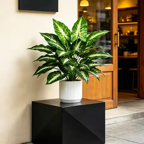 43cm Fake Monstera Plants Artificial Palm Tree Tropical Turtle Leafs Plastic Maranta Branch Faux Alo