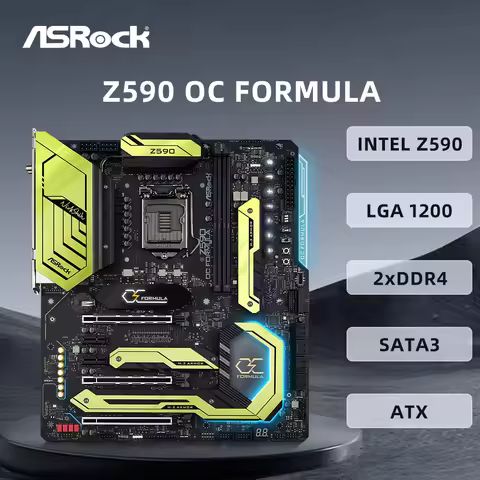 ASRock Z590 OC FORMULA Motherboard LGA1200 Supports i9-11900KF i7-10700K i5-10400F i5-11600K CPU 2xD