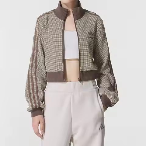 Adidas (Adidas) Women's Fashionable Sportswear Clover Comfortable Stand-Up Collar Short Jacket Kc264
