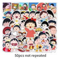 💥พร้อมส่ง💥New ลายการ์ตูนอะนิเมะ Anime Chibi Maruko Chan 50 แผ่น กันน้ำ สติ๊กเกอร์ ใช้ซ้ำได้ กระโปรงห