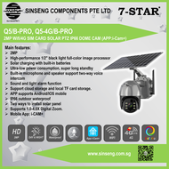 Q5 PRO Wifi/4G Sim Card Solar Wireless PTZ IP Camera IP66 Waterproof PIR Motion Detect Colorvu CCTV Camera [App:i-Cam+]