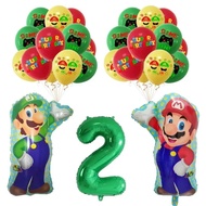23pcs Cartoon Super Mario Helium balloons set Luigi Mario Latex mixed Globos children Birthday Party