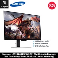 Samsung LS32DG802SEXXS 32" Flat Height Adjustable Oled G8 UHD 240Hz Gaming/Smart Monitor (3 Years Wa