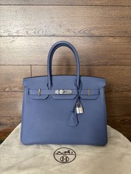 Hermes Birkin 30  Bleu Brighton (7E)  明藍色 自然光下近紫色