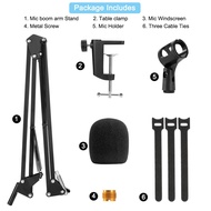 Hyperx Quadcast S ขาตั้งไมโครโฟนมืออาชีพในการปรับระดับแขนขาตั้งไมโครโฟนกรรไกรเข้ากันได้กับ Hyperx Qu