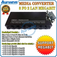 Media Converter 8 FO 2 LAN 8 SC 2 RJ45 8F2E 10/100 Mbps Full Body / Media Converter 8F2E 8 Port Fibe