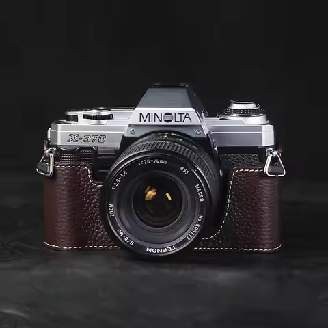 For Minolta X370 Case Handmade Half Case Leather Camera Half Case Camera Genuine Leather Bag X370 Ca