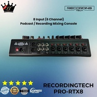 NEW Recording Tech PRO-RTX8 Mixer 6 Channel 8 Input USB Soundcard