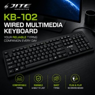 JITE KB-102 USB Multimedia Keyboard Full Size 104 Keys Wired Keyboard for PC Laptop