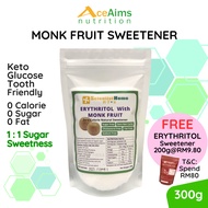 SCIENTIST HOME Monk Fruit Sweetener w Erythritol 300g | Natural Sugar Substitute 0 Calorie 0 Sugar
