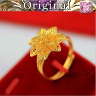 Gold flower ring European coin jewelry women's flower ring Hollow flower ring Cincin emas 916 tulen 2021 new s reliable