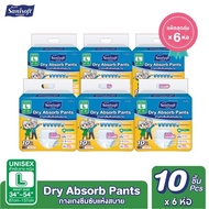 [Pack X 6 Packs] Sanisoft/Adult Pants Dry And Comfortable 550cc (Size L:34-54 Inches/87-137 Cm.) 10S