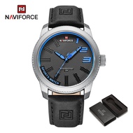 NAVIFORCE นาฬิกาสำหรับผู้ชายแฟชั่นกีฬานาฬิกาข้อมือลำลองนาฬิกากันน้ำกันกระแทกนาฬิกาสายหนังสีน้ำตาล NF9202L