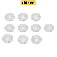THISEE 10Pcs ​Footswitch Topper, Transparent​ ​Pedal Protection Cap​ ​Guitar Pedal Cap​, ​Mushroom S