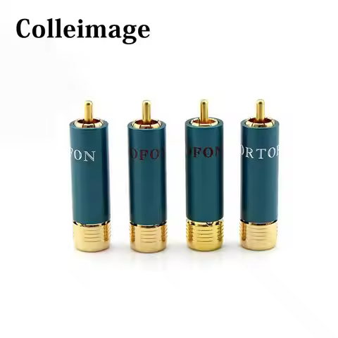 Colleimage 4pcs/lot Gold-plated HIFI RCA Plug Hi-end Ortofon Reference 8NX RCA Connectors