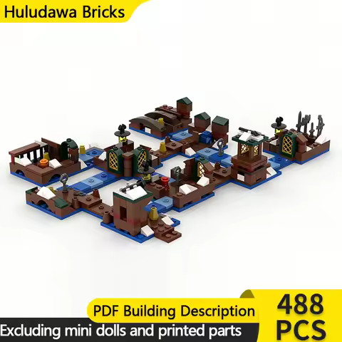 Ring Movie Model MOC Building Bricks Lake-Town Journey Route Modular Technology Children Holiday Gif