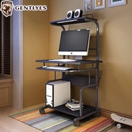 🔥READY STOCK✍Mobile Laptop Computer Desk with Printer Shelf/Keyboard Tray Home Office Rolling Study 