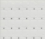 Dvorak Simplified Transparent with White Lettering Keyboard Stickers for Laptops Desktop Computers K