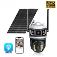 V380por4G Dual Eye พลังงานแสงอาทิตย์ 4G กล้องความละเอียดสูง Dual Picture Voice Intercom อินฟราเรดการ