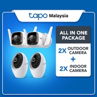 【Tapo CCTV Bundle】4 Cameras (2 Indoor C260 + 2 Outdoor C325WB) Smart Home Security AI Detection