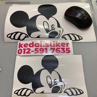 sticker Mikey mouse tampal di kereta