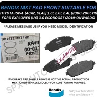 BENDIX DISC BRAKE PAD FRONT FOR TOYOTA RAV4 [ACA2, CLA2] '00-05YR / FORD EXPLORER [U6] 3.0 ECOBOOST 