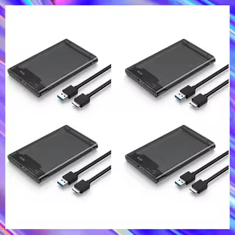 M09K 4X Transparent Gray HDD Case For Hard Box 2.5 Inch HDD Enclosure SATA To USB 3.0 Type-C 3.1 Ext