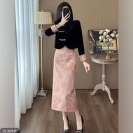 Chinese Style Buckle Suit Skirt Classy Skirt Light Luxury New Chinese Style Suit