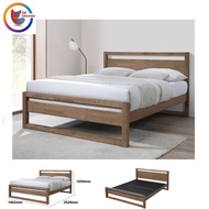 Solid Wooden Queen Size Bedframe/ Solid Rubber Wooden Queen Size / Bedframe / Wooded Bed(Mattress Not Included)