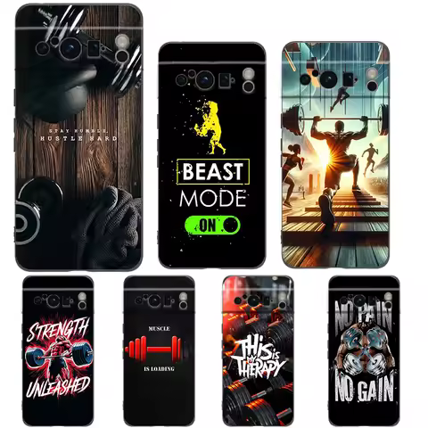 Bodybuilding Gym Fitness Phone Case Cover for Google Pixel 9 8 7 6 7A 6A Pro Shockproof Soft TPU 9 P