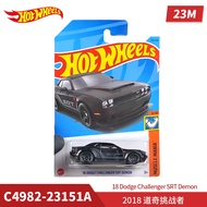 2023-151 bánh xe nóng 18 Dodge Challenger SRT Quỷ 1/64 kim loại Die-Mô hình đúc Bộ sưu tập xe đồ chơ