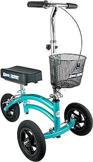 KneeRover NEW Small Petite Adult All Terrain Jr - Steerable Knee Walker Knee Scooter Crutches Alternative in Coastal Teal