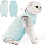 Cat Bodysuit According to Surgical Size L, Breathable Recovery Suit with Mesh Design as E-Collar Alt
