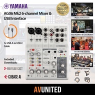 Yamaha AG06 MK2 6-Channel Mixer & USB-C Audio Interface