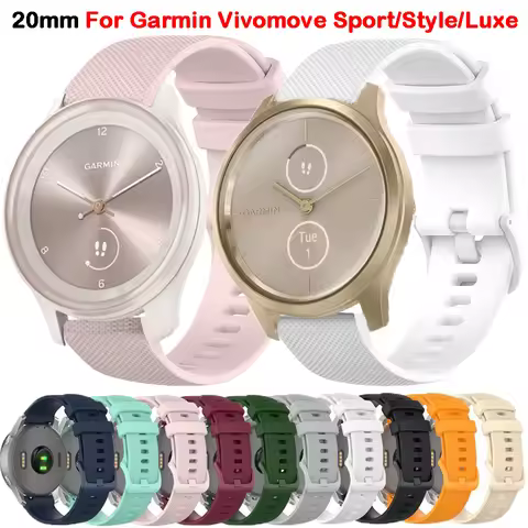 For Garmin Vivomove Sport/Style/Luxe/Trend Watchband Smart Watch Replacement Silicone Band Straps Br