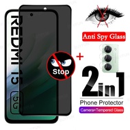 2in1 Anti-Spy Screen Protector Privacy Glass For Xiaomi Redmi 15 5G 6.9inch 25057RN09E redmi15 redmy