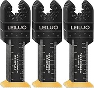 Extra Long Titanium Multitool Blades LEILUO 15 Pieces Oscillating Tool Blades for Nails Wood Packed by Storage Bag Fit Dewalt Makita Ryobi Milwaukee and More