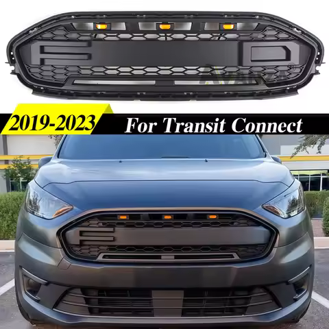 Front Grill W/light Fits For 2019 - 2023 Ford Transit Connect Bumper Grille